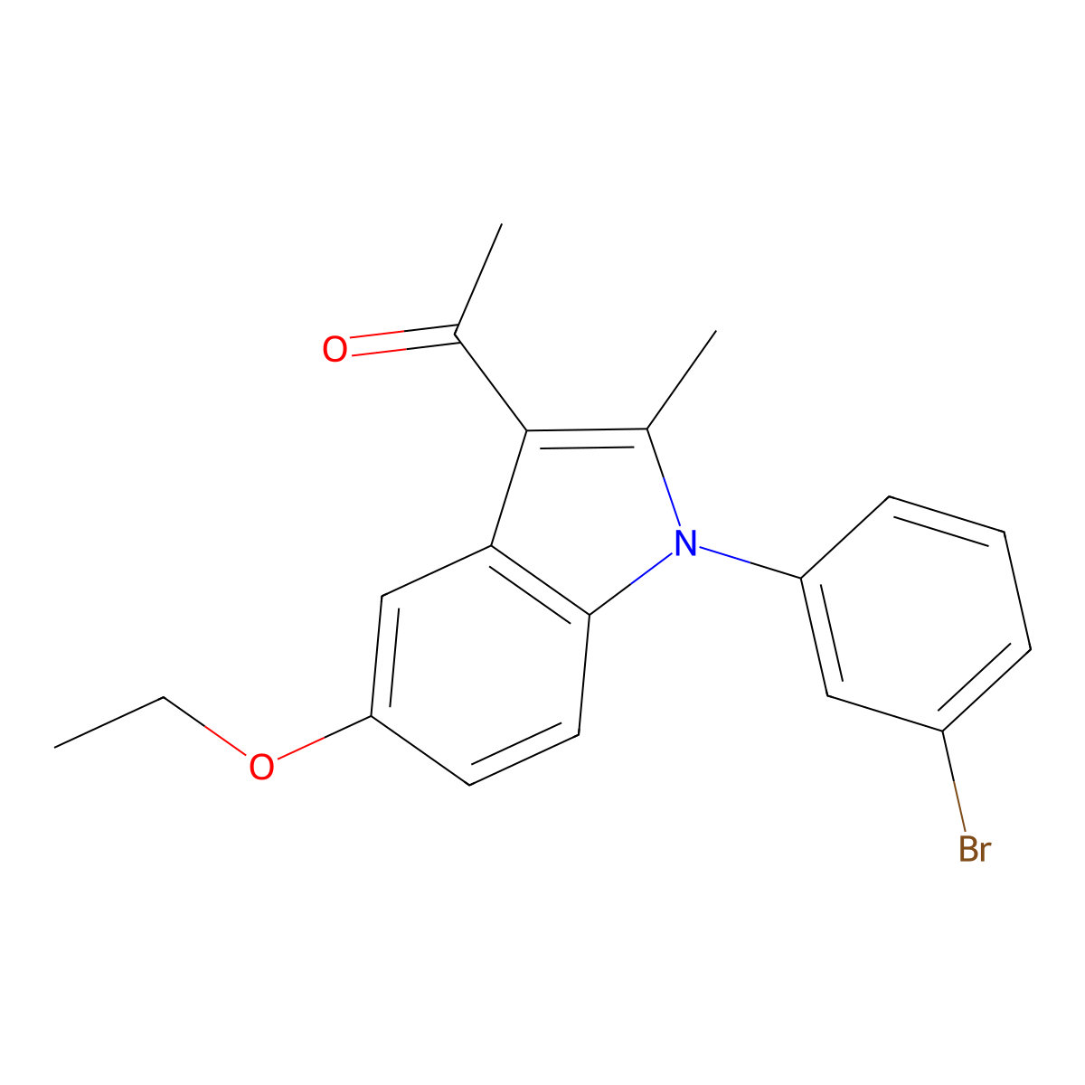 1-[1-(3-bromophenyl)-5-ethoxy-2-methyl-1H-indol-3-yl]ethanone molecular structure, CAS 342383-28-2