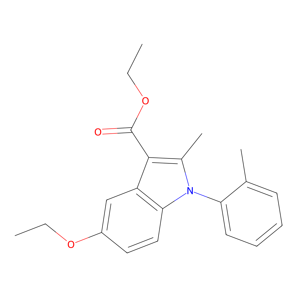 ethyl 5-ethoxy-2-methyl-1-(2-methylphenyl)-1H-indole-3-carboxylate molecular structure, CAS 342383-39-5