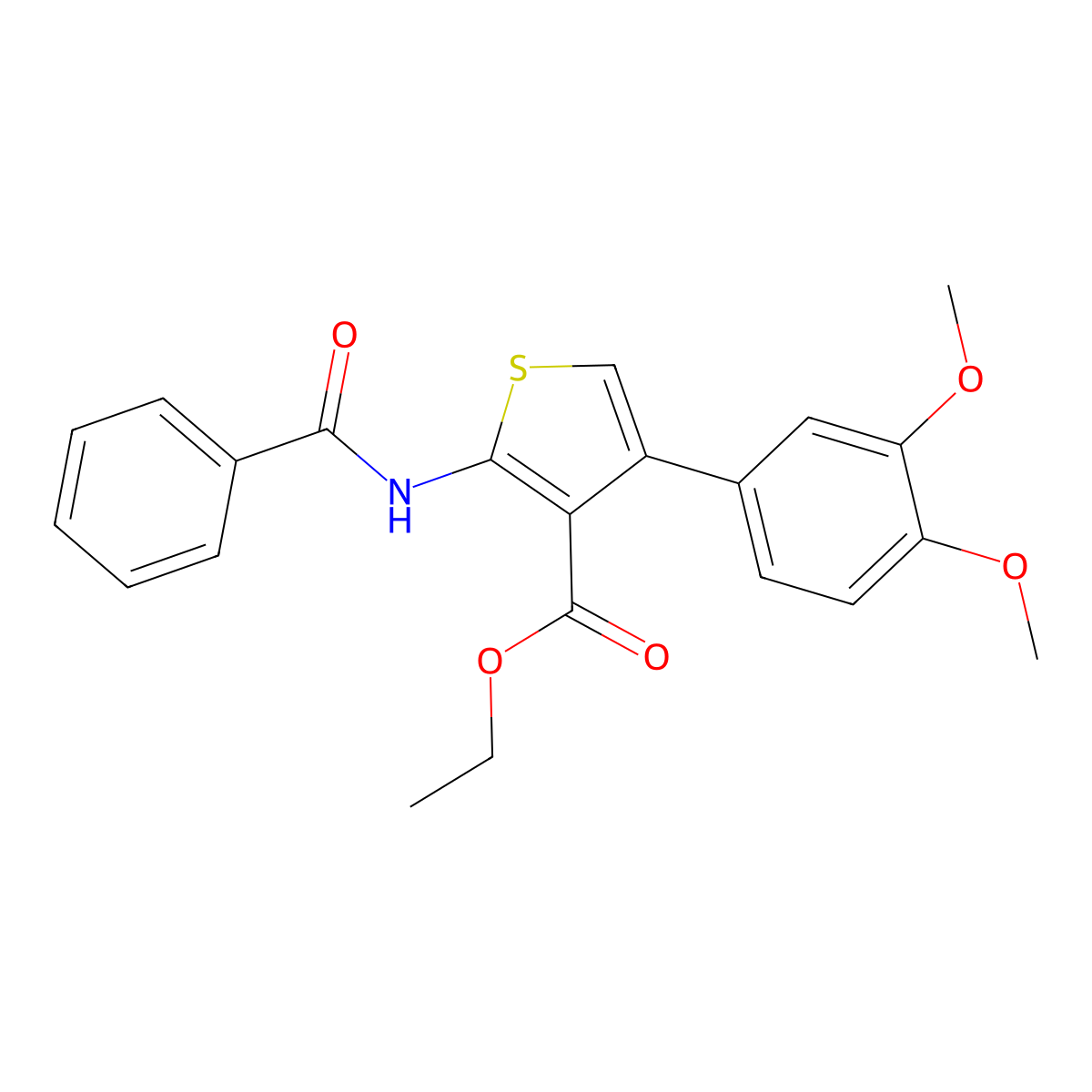 Ethyl 2-benzamido-4-(3,4-dimethoxyphenyl)thiophene-3-carboxylate molecular structure, CAS 342383-49-7