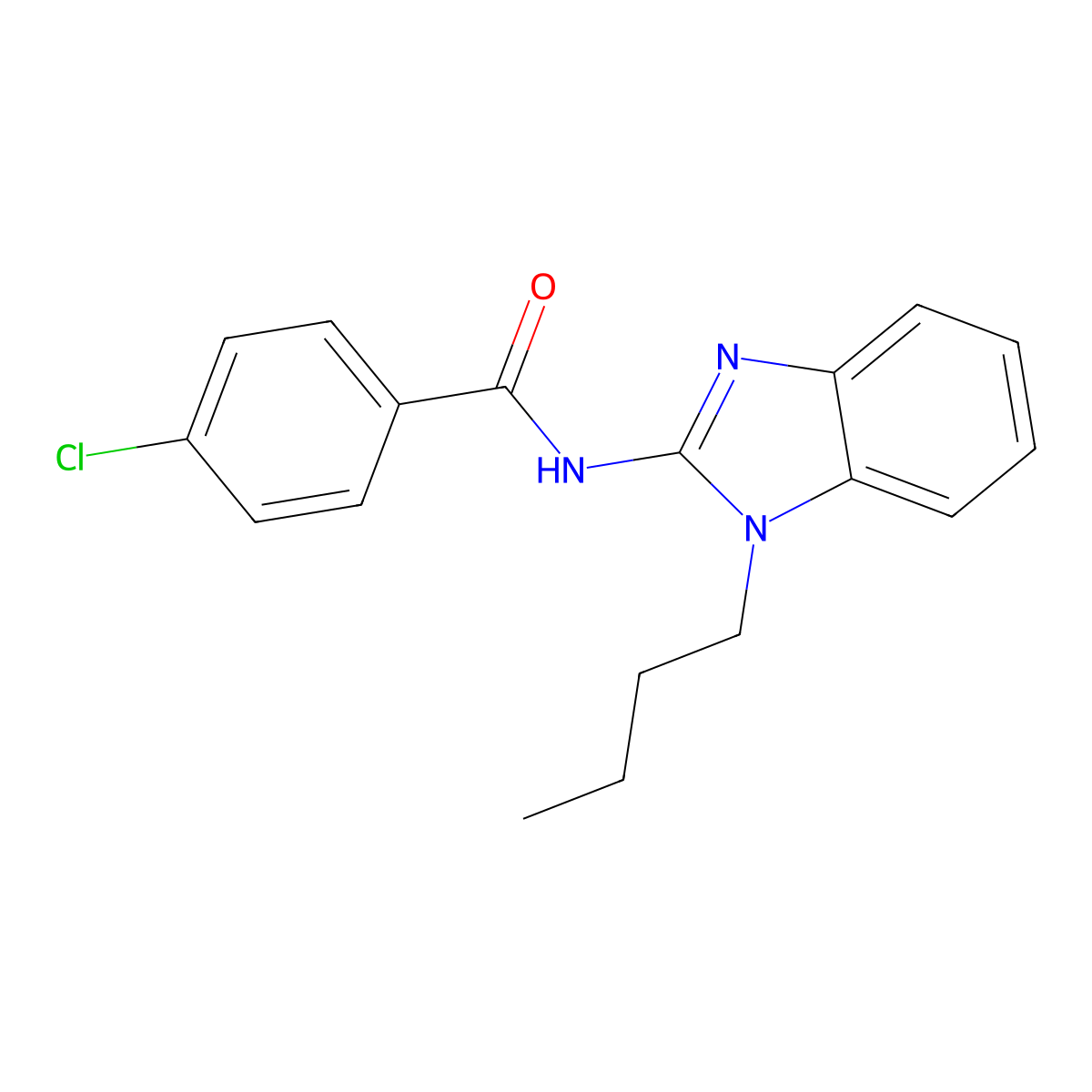 N-(1-butylbenzimidazol-2-yl)-4-chlorobenzamide molecular structure, CAS 342383-70-4