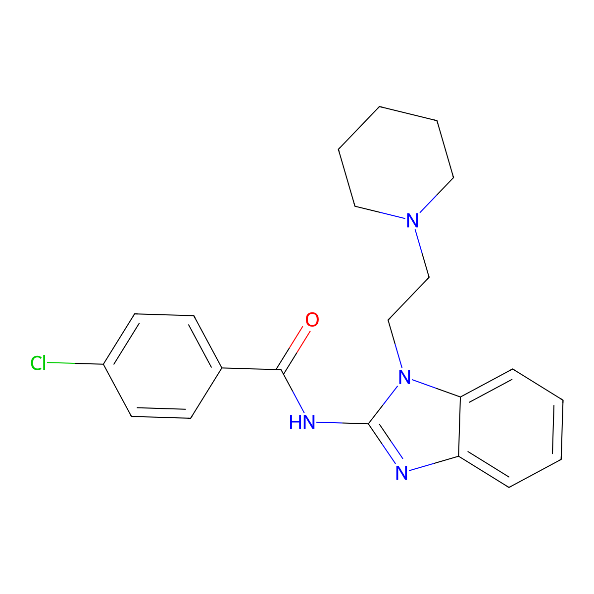 4-chloro-N-[1-(2-piperidin-1-ylethyl)benzimidazol-2-yl]benzamide molecular structure, CAS 342383-72-6