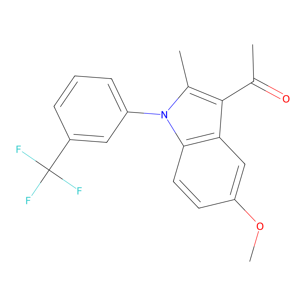 1-[5-Methoxy-2-methyl-1-[3-(trifluoromethyl)phenyl]indol-3-yl]ethanone molecular structure, CAS 342383-85-1