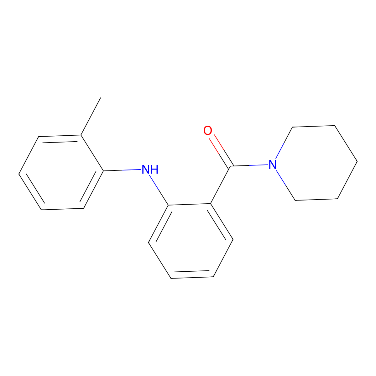 N-(2-methylphenyl)-2-(1-piperidinylcarbonyl)aniline molecular structure, CAS 342384-18-3