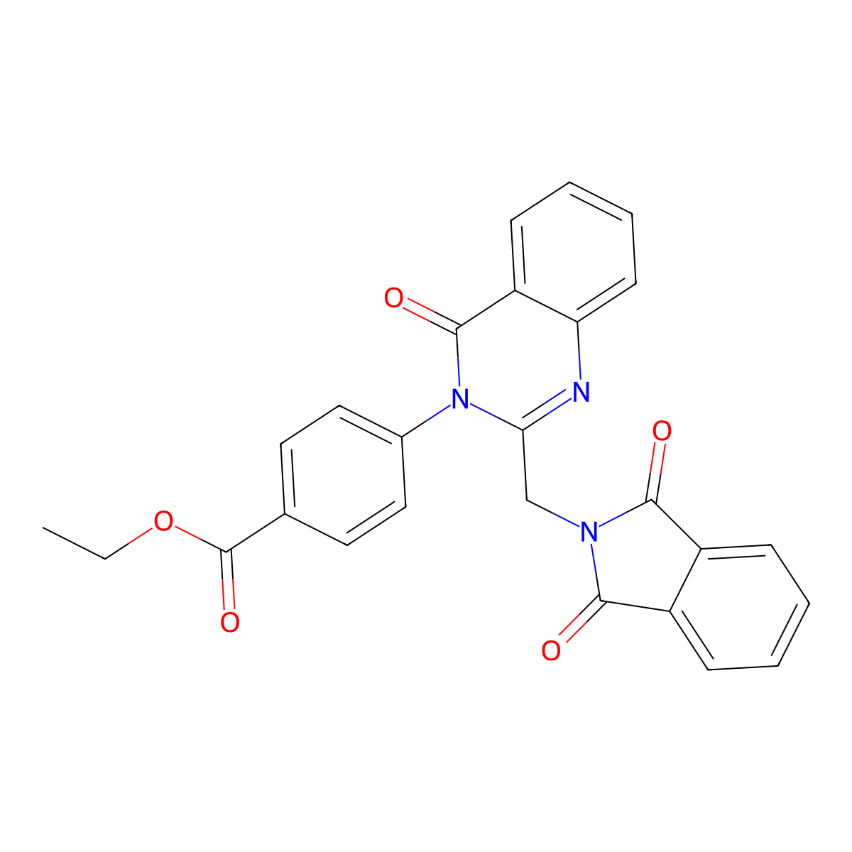 Ethyl 4-[2-[(1,3-dioxoisoindol-2-yl)methyl]-4-oxoquinazolin-3-yl]benzoate molecular structure, CAS 342384-38-7