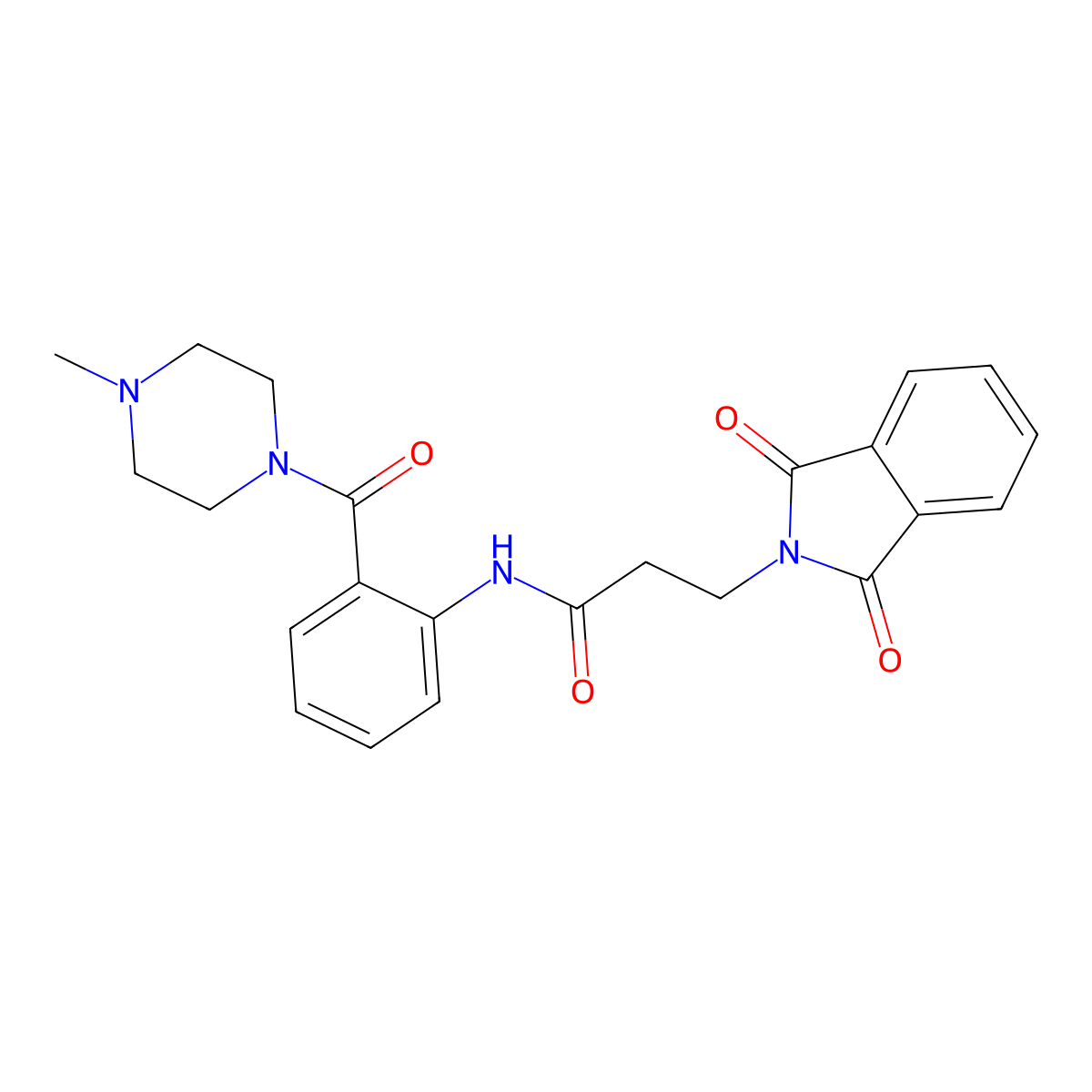 3-(1,3-dioxo-1,3-dihydro-2H-isoindol-2-yl)-N-{2-[(4-methyl-1-piperazinyl)carbonyl]phenyl}propanamide molecular structure, CAS 342384-41-2