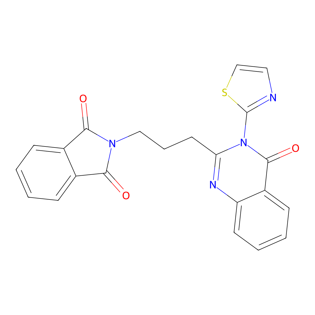 2-[3-[4-Oxo-3-(1,3-thiazol-2-yl)quinazolin-2-yl]propyl]isoindole-1,3-dione molecular structure, CAS 342384-43-4