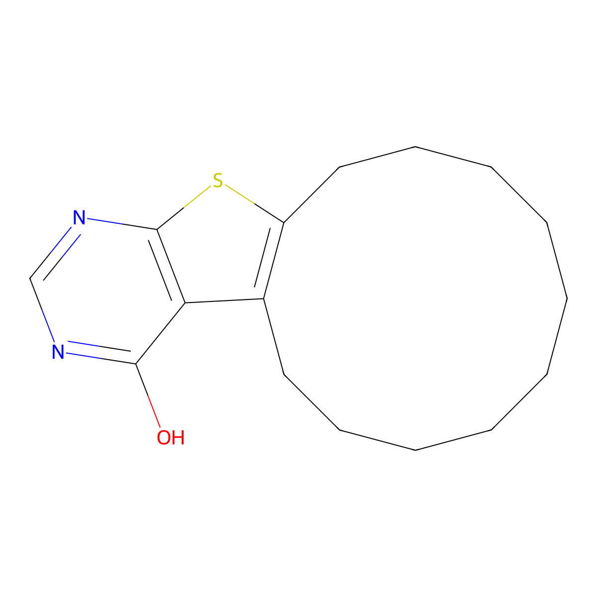5,6,7,8,9,10,11,12,13,14-decahydrocyclododeca[4,5]thieno[2,3-d]pyrimidin-4(3H)-one molecular structure, CAS 342384-45-6