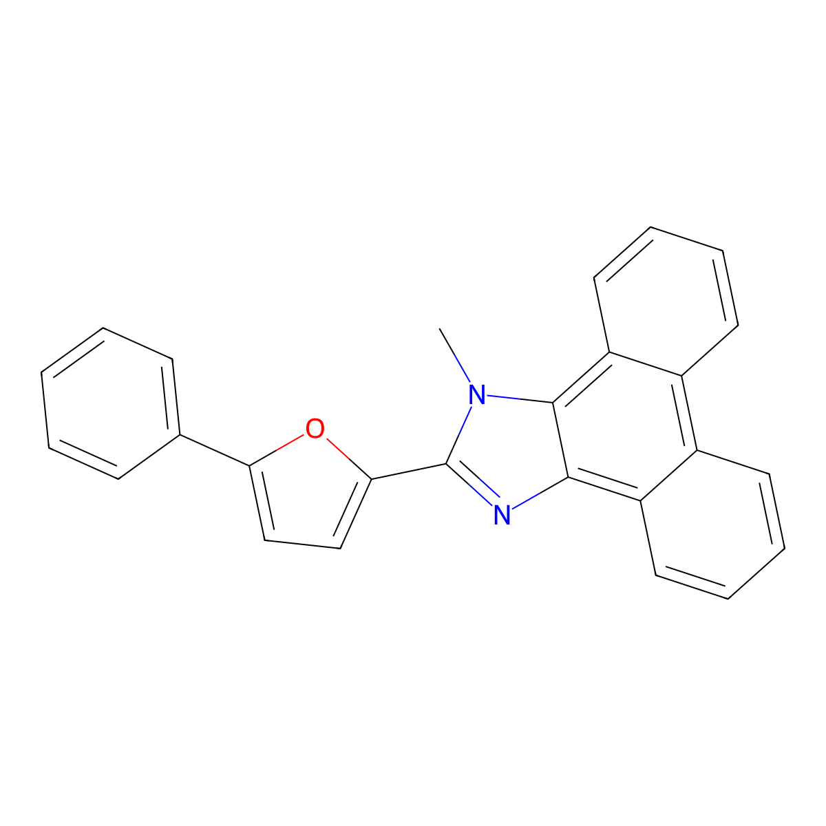 3-Methyl-2-(5-phenylfuran-2-yl)phenanthro[9,10-d]imidazole molecular structure, CAS 342384-69-4