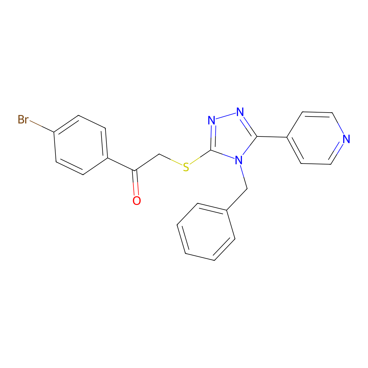 2-[(4-Benzyl-5-pyridin-4-yl-1,2,4-triazol-3-yl)sulfanyl]-1-(4-bromophenyl)ethanone molecular structure, CAS 342384-90-1