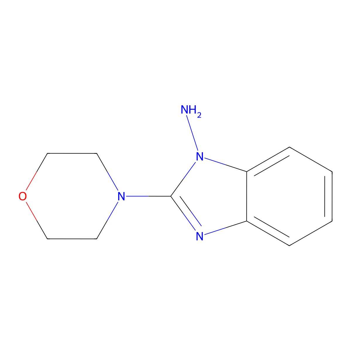 2-Morpholin-4-ylbenzimidazol-1-amine molecular structure, CAS 342384-95-6