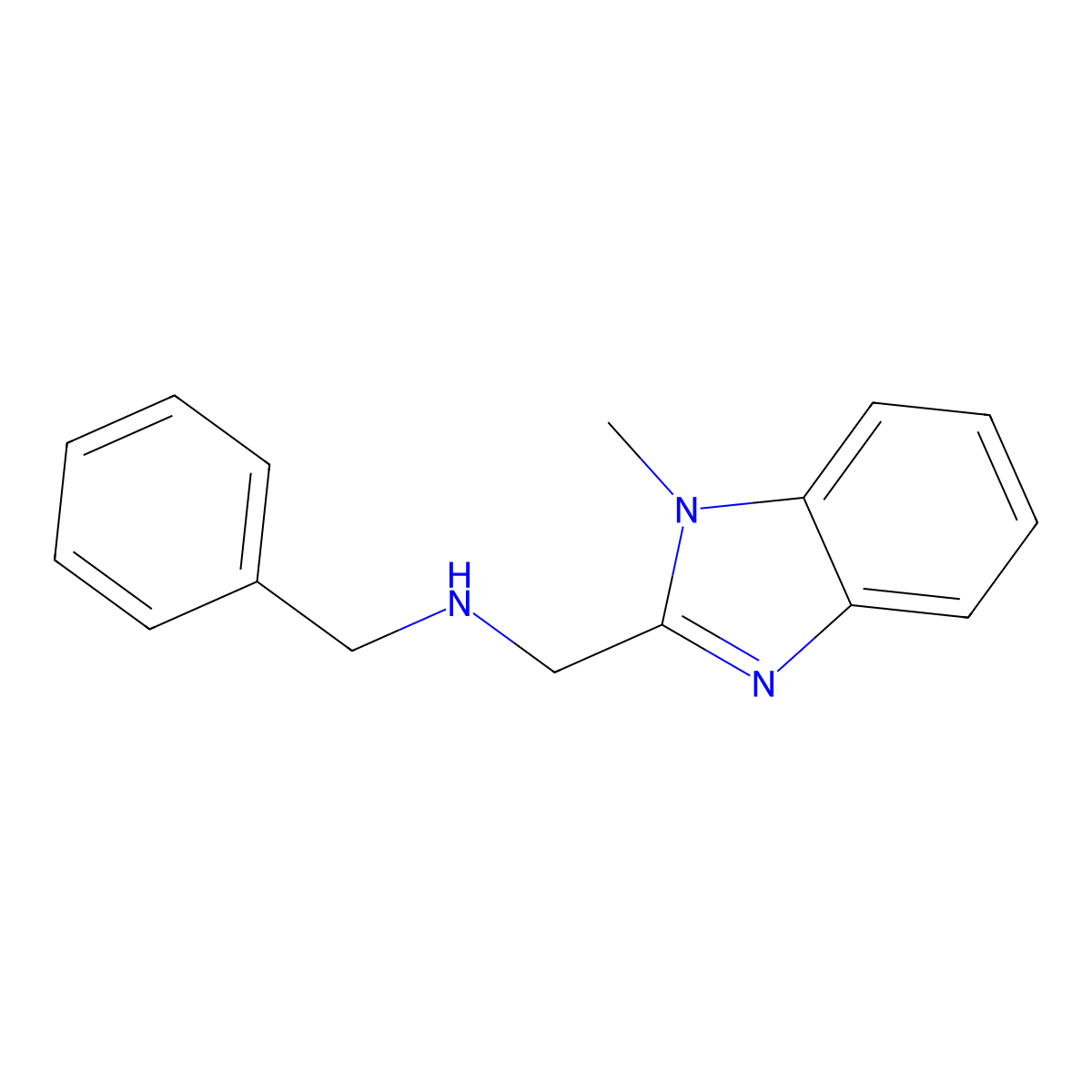 N-Benzyl-N-[(1-methyl-1H-benzimidazol-2-YL)methyl]amine molecular structure, CAS 342385-29-9