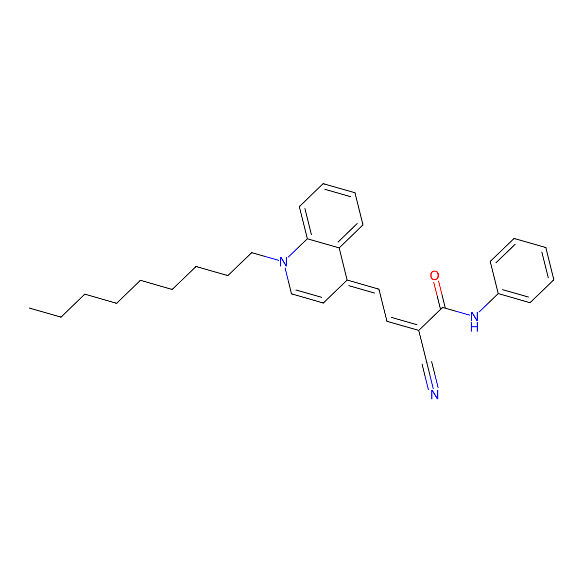 2-Cyano-4-(1-nonylquinolin-4(1H)-ylidene)-N-phenylbut-2-enamide molecular structure, CAS 342385-32-4