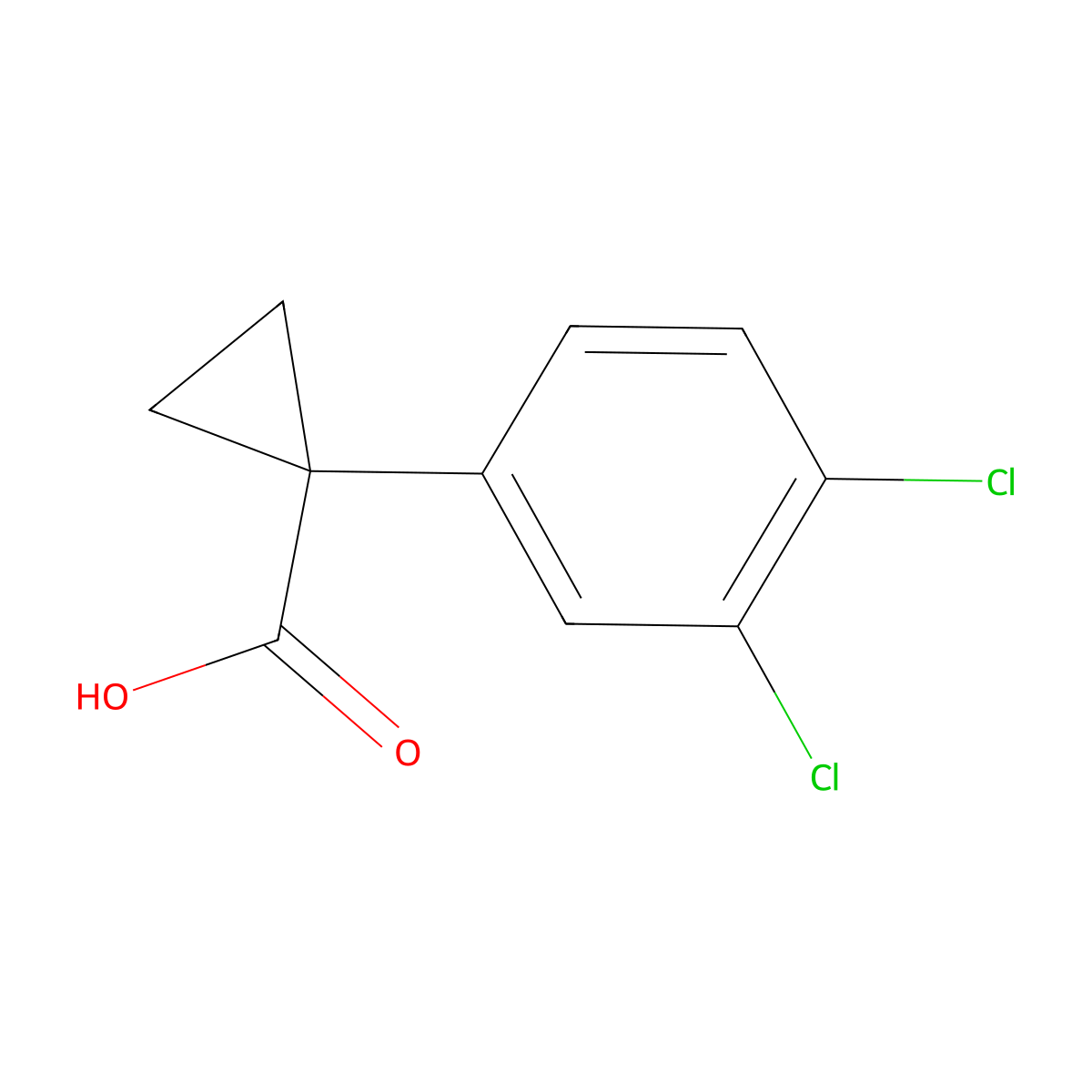 1-(3,4-Dichlorophenyl)cyclopropanecarboxylic acid molecular structure, CAS 342386-78-1