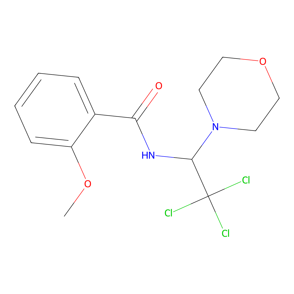 2-methoxy-N-(2,2,2-trichloro-1-morpholin-4-ylethyl)benzamide molecular structure, CAS 342386-92-9