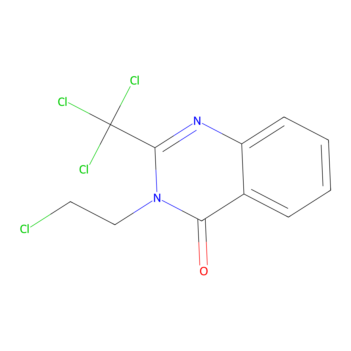 3-(2-chloroethyl)-2-(trichloromethyl)-4(3H)-quinazolinone molecular structure, CAS 342387-07-9