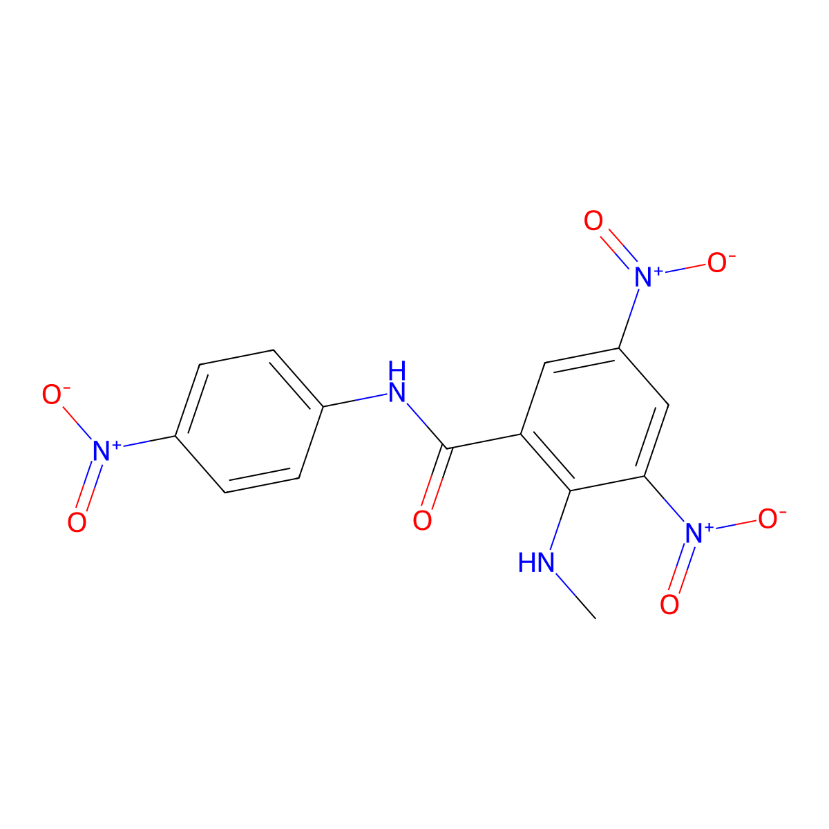3,5-bisnitro-N-{4-nitrophenyl}-2-(methylamino)benzamide molecular structure, CAS 342387-91-1