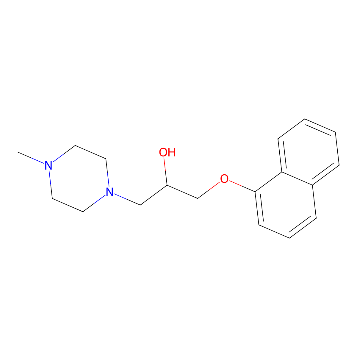 1-(4-Methylpiperazinyl)-3-naphthyloxypropan-2-ol molecular structure, CAS 34239-69-5
