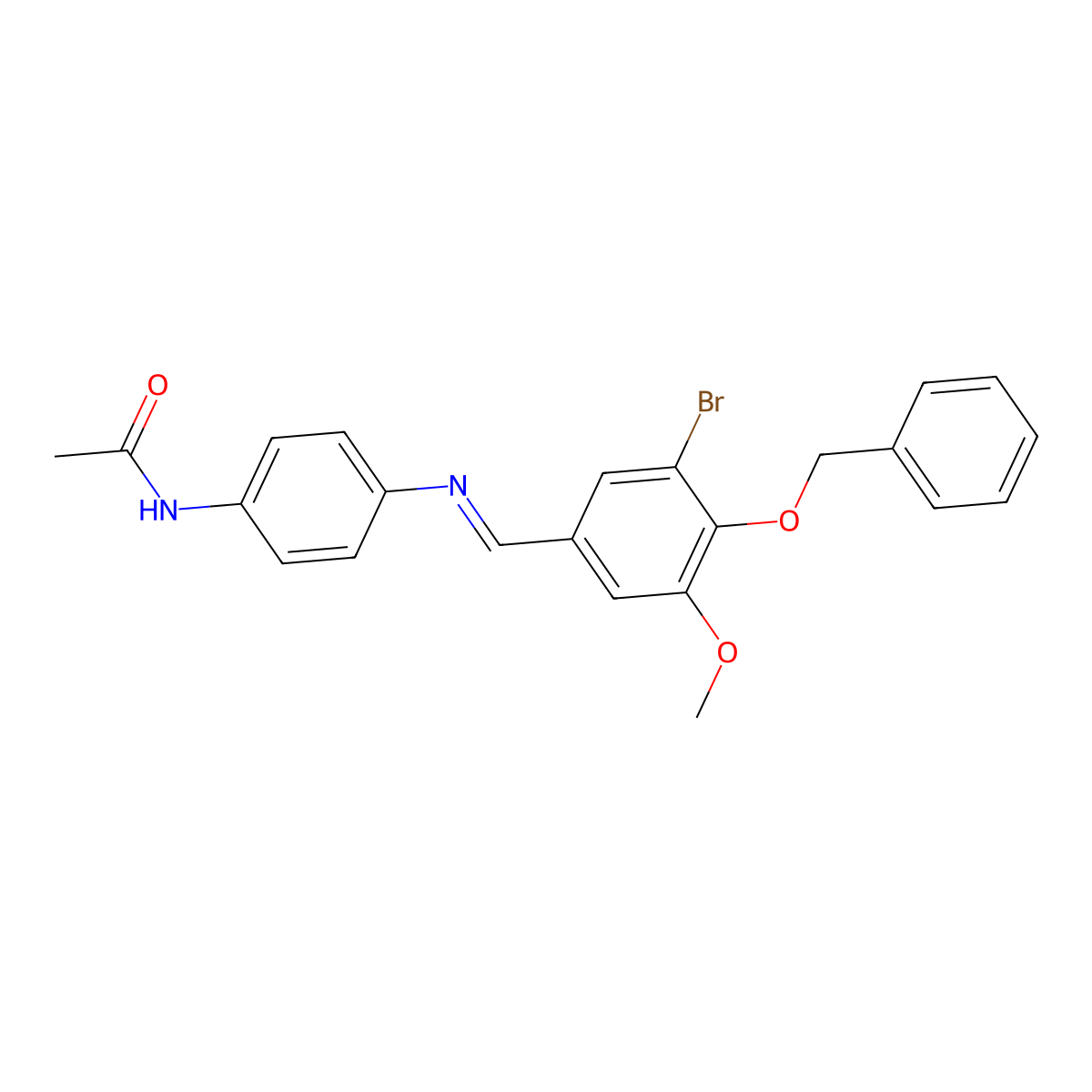 N-(4-{[4-(benzyloxy)-3-bromo-5-methoxybenzylidene]amino}phenyl)acetamide molecular structure, CAS 342390-42-5