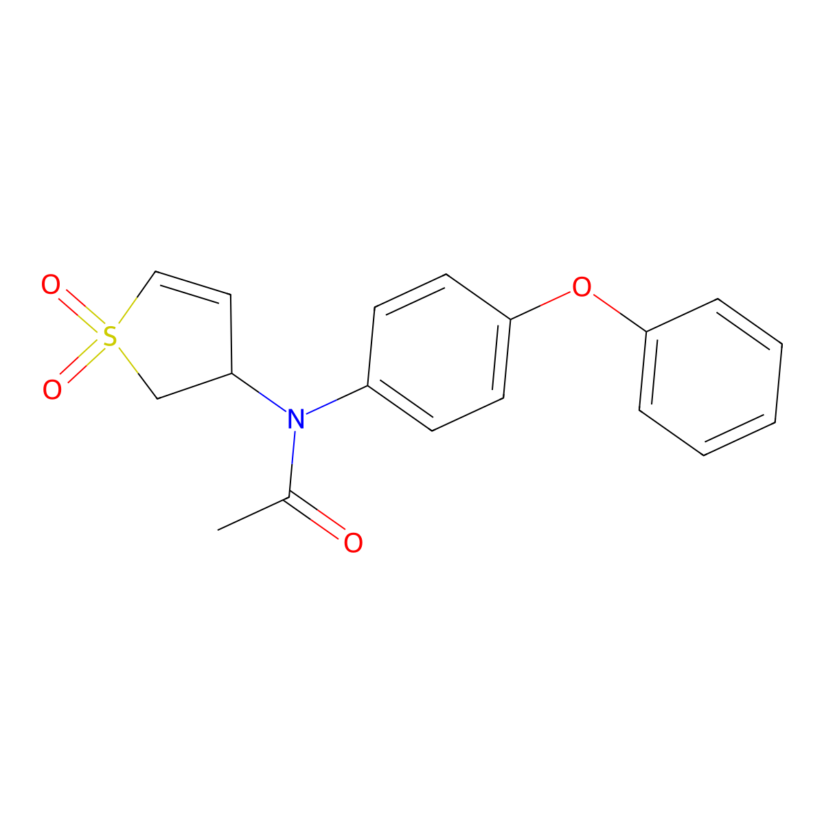 N-(1,1-dioxido-2,3-dihydrothiophen-3-yl)-N-(4-phenoxyphenyl)acetamide molecular structure, CAS 342390-68-5
