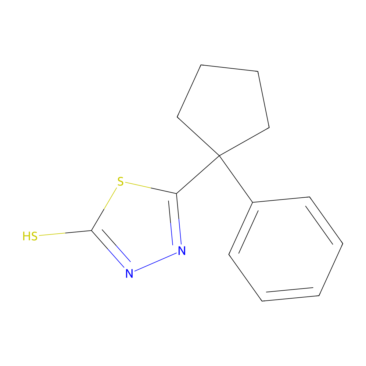 5-(1-Phenylcyclopentyl)-1,3,4-thiadiazole-2-thiol molecular structure, CAS 342391-32-6