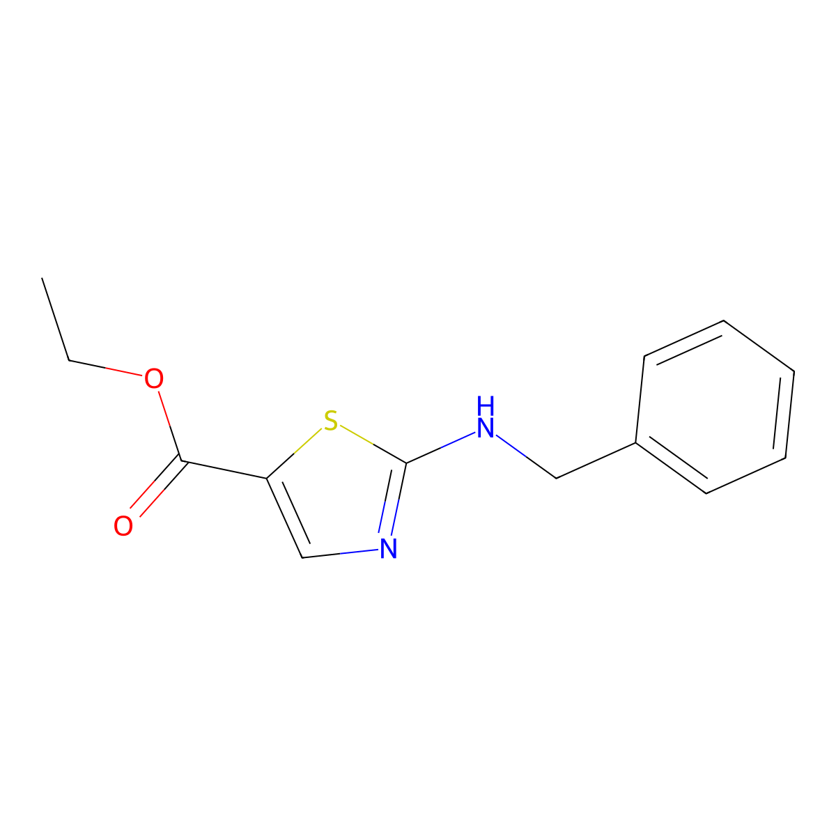 Ethyl 2-(benzylamino)-1,3-thiazole-5-carboxylate molecular structure, CAS 342394-00-7