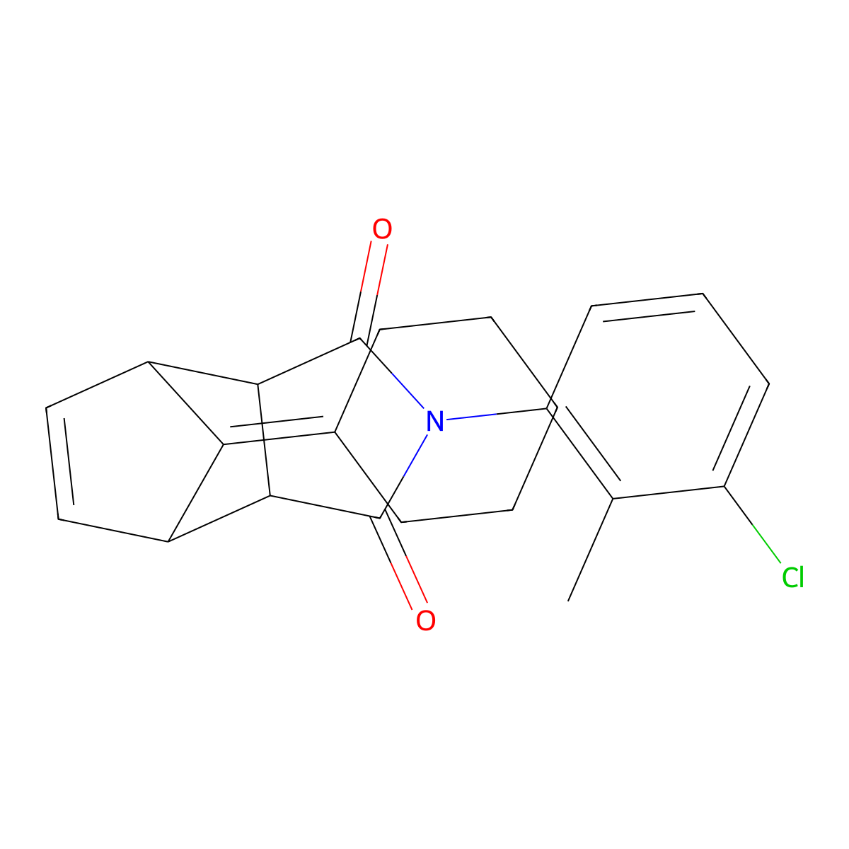 4-(3-Chloro-2-methylphenyl)-10-cyclohexylidene-4-azatricyclo[5.2.1.0~2,6~]dec-8-ene-3,5-dione molecular structure, CAS 342394-61-0