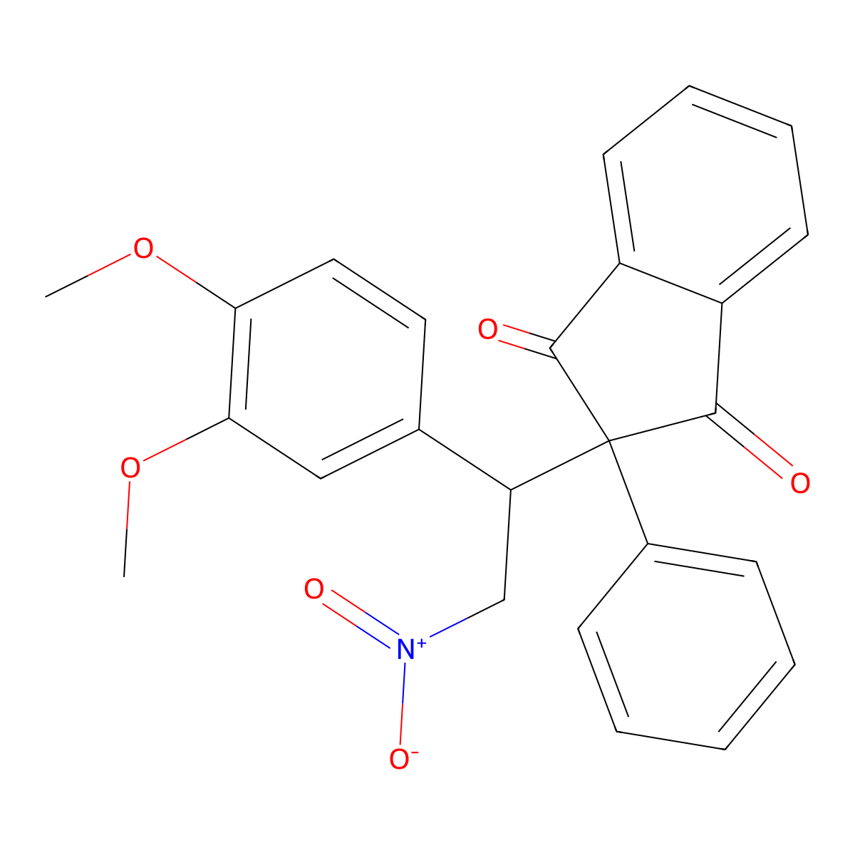 2-[1-(3,4-Dimethoxyphenyl)-2-nitroethyl]-2-phenylindene-1,3-dione molecular structure, CAS 342396-43-4