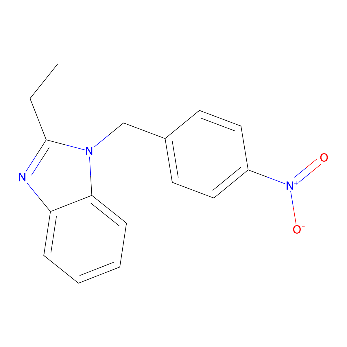 2-ethyl-1-(4-nitrobenzyl)-1H-benzimidazole molecular structure, CAS 342398-04-3