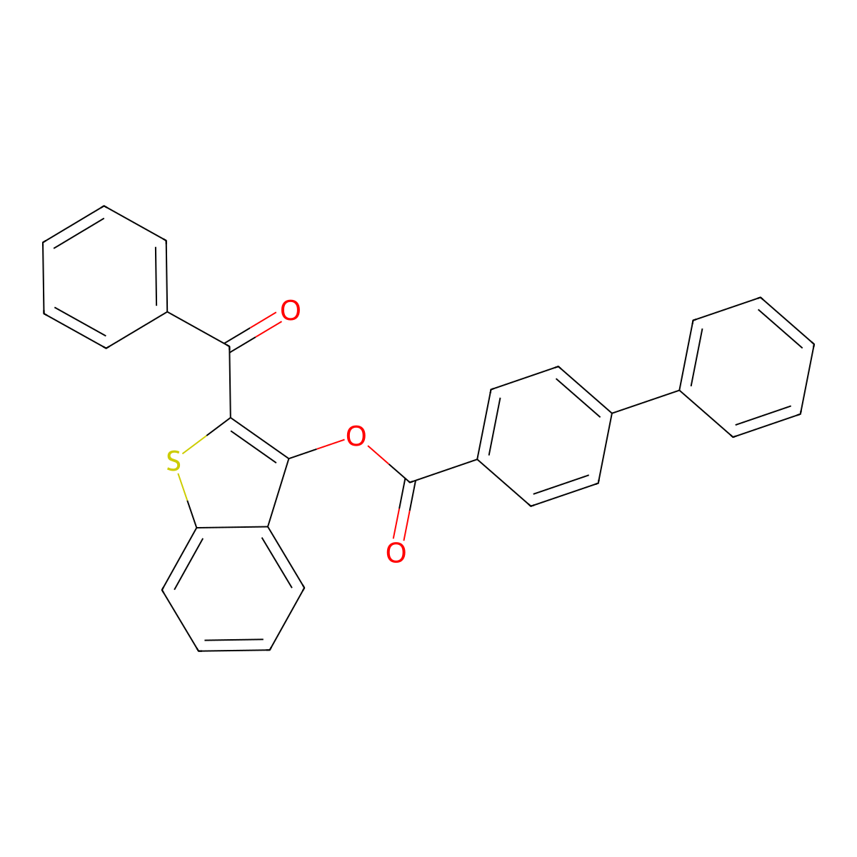 (2-Benzoyl-1-benzothiophen-3-yl) 4-phenylbenzoate molecular structure, CAS 342398-60-1