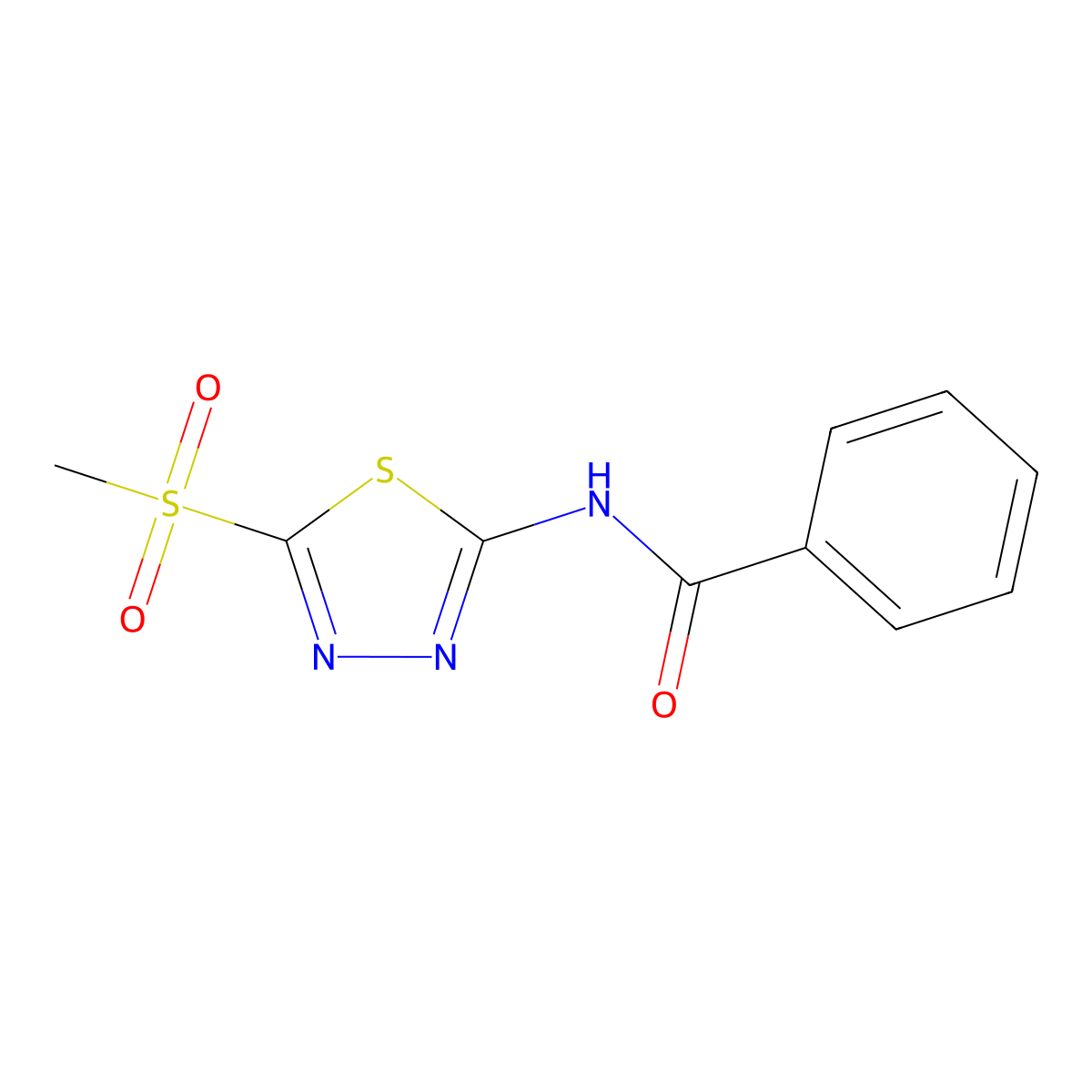 N-(5-(methylsulfonyl)-1,3,4-thiadiazol-2-yl)benzamide molecular structure, CAS 34240-11-4