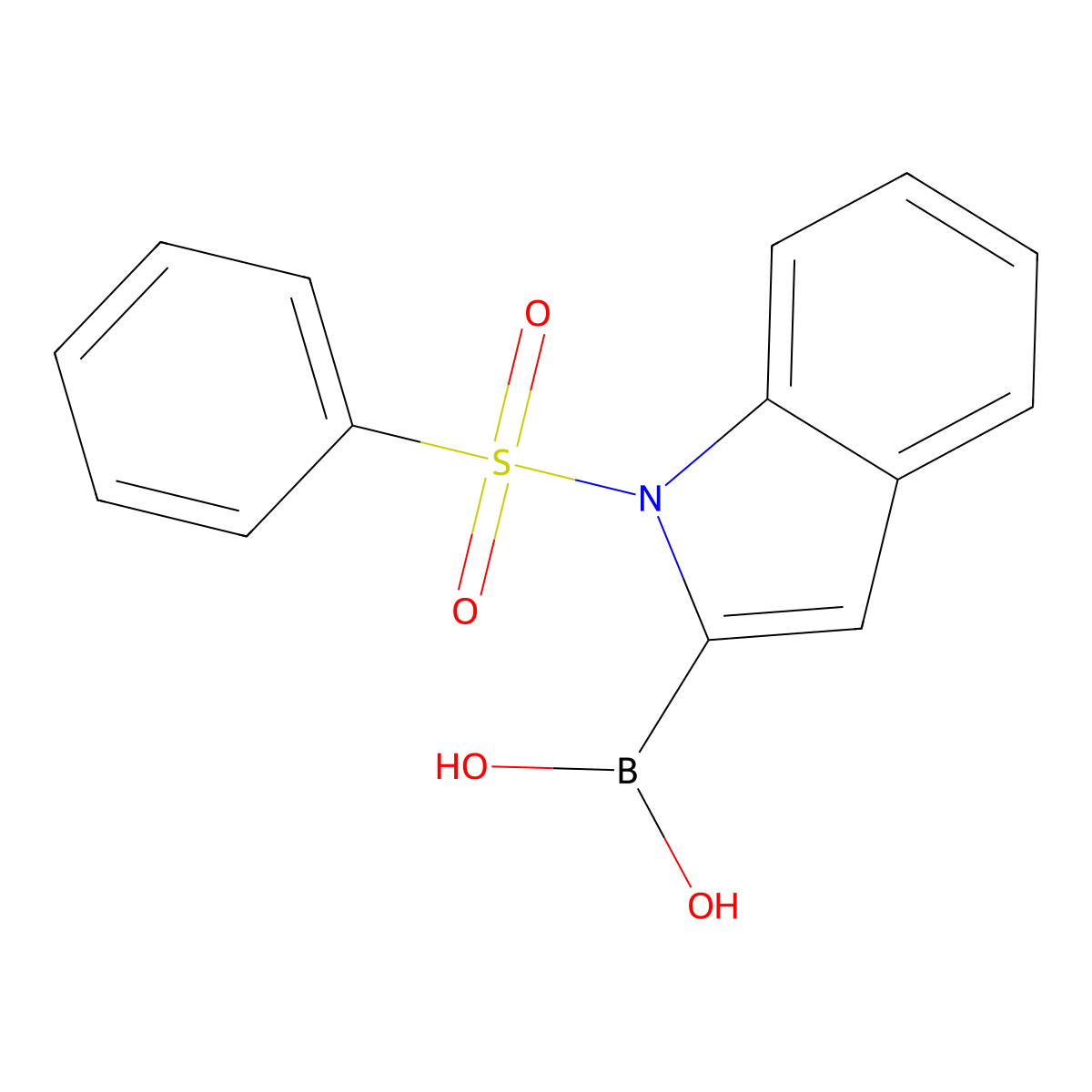 1-(Phenylsulfonyl)-2-indoleboronic acid molecular structure, CAS 342404-46-0