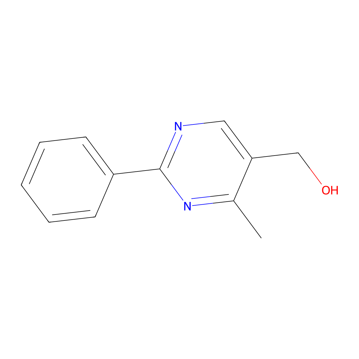 (4-Methyl-2-phenylpyrimidin-5-yl)methanol molecular structure, CAS 342405-27-0