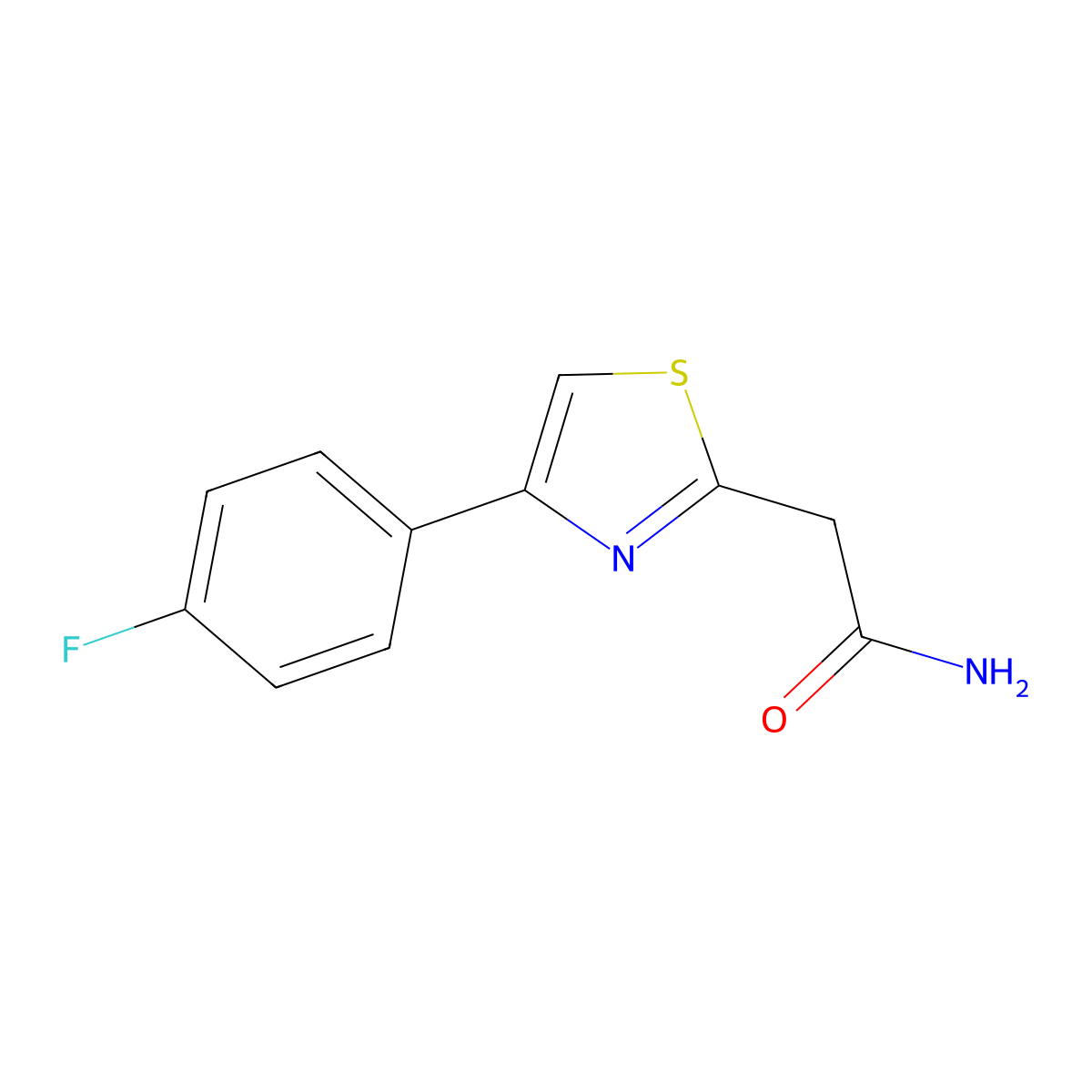 4-(4-Fluorophenyl)-2-thiazoleacetamide molecular structure, CAS 342405-30-5