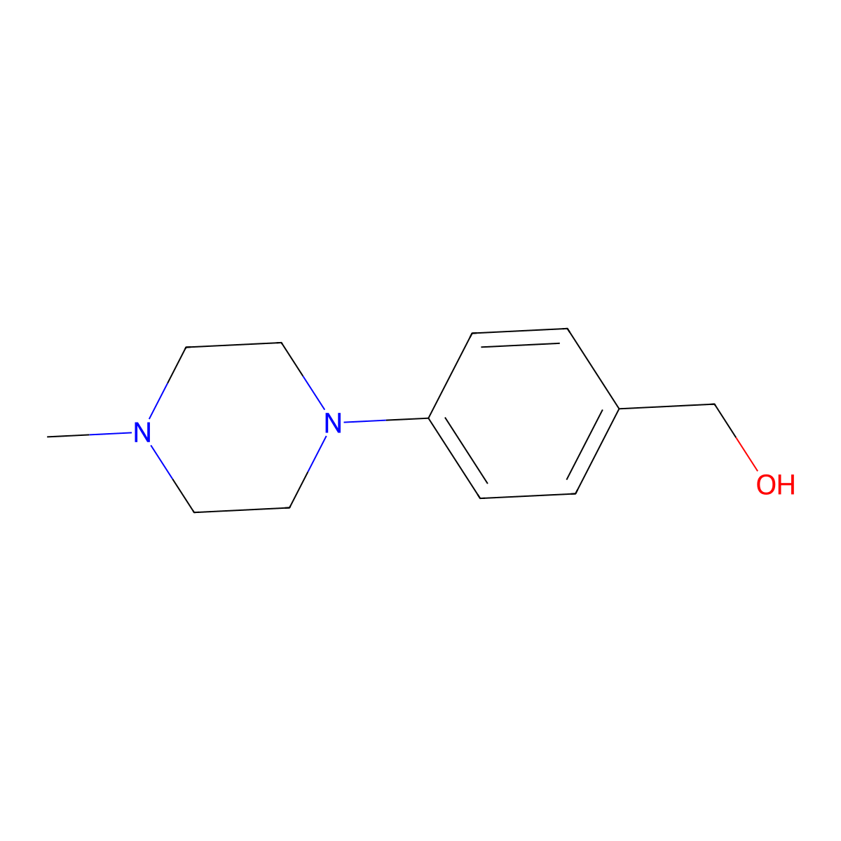 [4-(4-Methylpiperazin-1-yl)phenyl]methanol molecular structure, CAS 342405-34-9