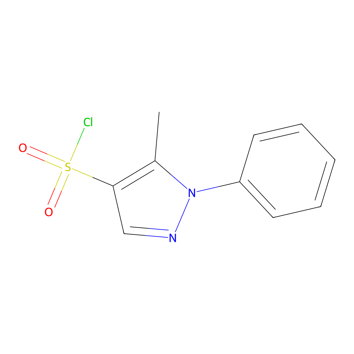 5-methyl-1-phenyl-1H-pyrazole-4-sulfonyl chloride molecular structure, CAS 342405-38-3