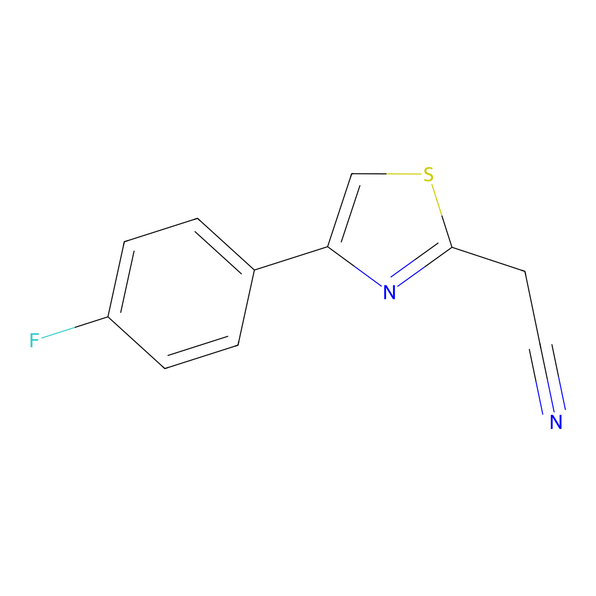 4-(4-Fluorophenyl)-2-thiazoleacetonitrile molecular structure, CAS 342405-40-7