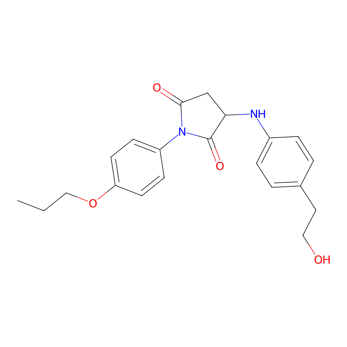 3-[4-(2-Hydroxyethyl)anilino]-1-(4-propoxyphenyl)pyrrolidine-2,5-dione molecular structure, CAS 342406-05-7