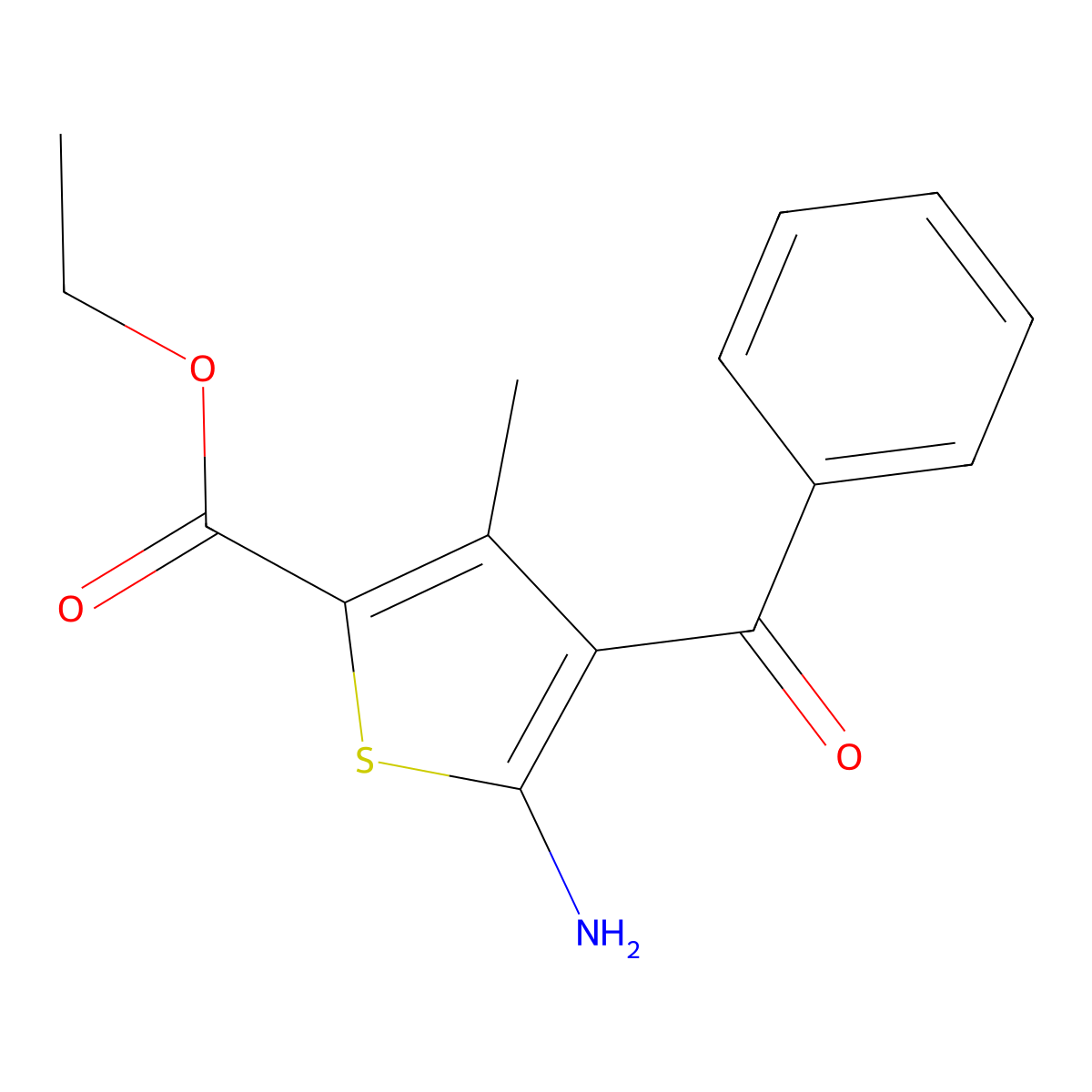 Ethyl 5-amino-4-benzoyl-3-methylthiophene-2-carboxylate molecular structure, CAS 342408-78-0