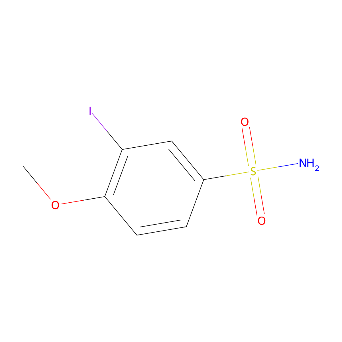 3-Iodo-4-methoxybenzenesulfonamide molecular structure, CAS 342411-61-4