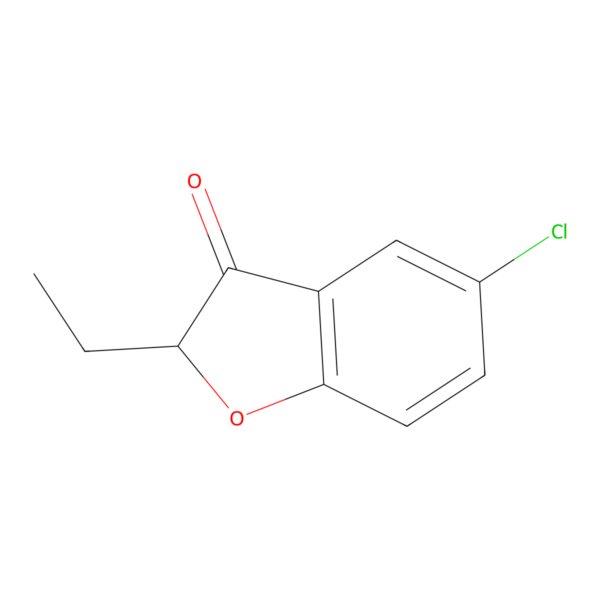 5-Chloro-2-ethyl-2,3-dihydro-1-benzofuran-3-one molecular structure, CAS 342412-24-2