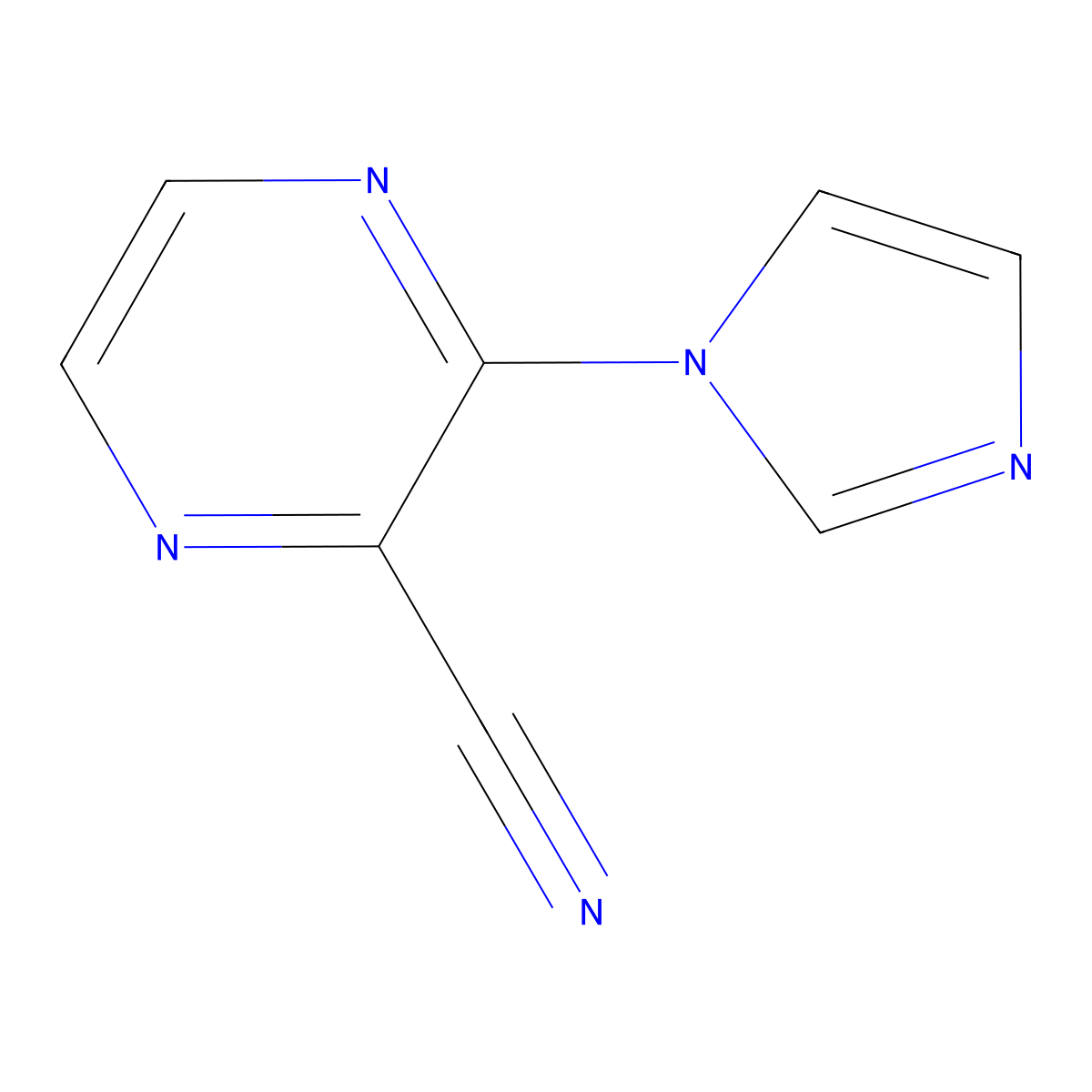 3-(1H-Imidazol-1-yl)pyrazine-2-carbonitrile molecular structure, CAS 342412-44-6