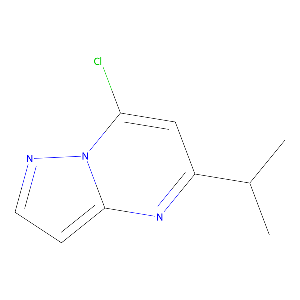 7-Chloro-5-isopropylpyrazolo[1,5-a]pyrimidine molecular structure, CAS 342412-64-0