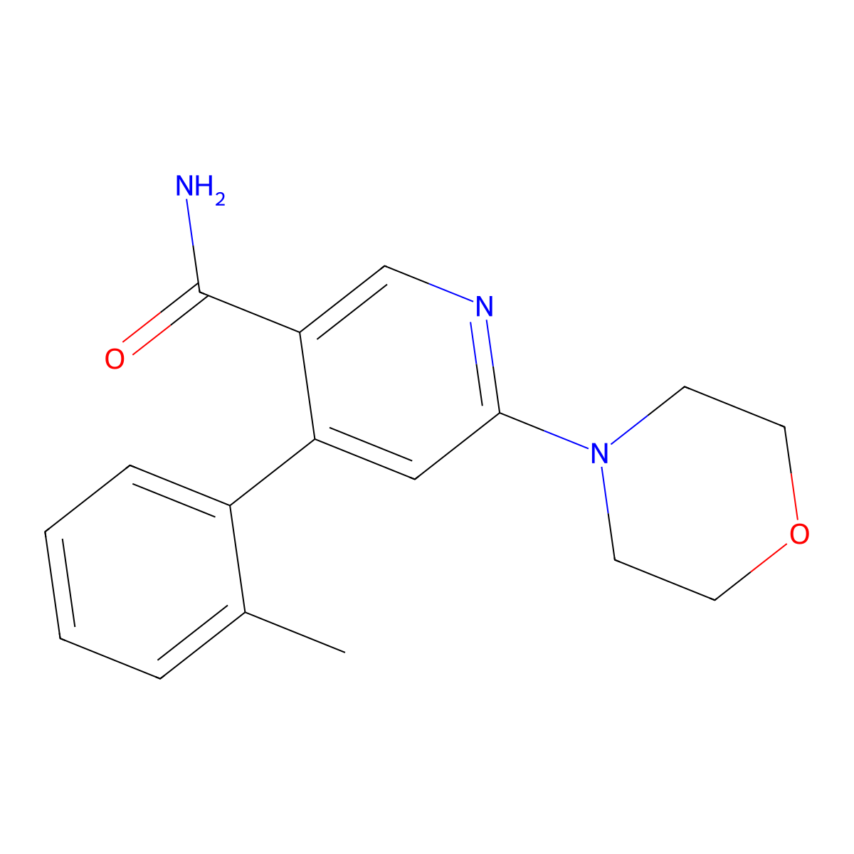 6-Morpholin-4-yl-4-o-tolyl-nicotinamide molecular structure, CAS 342417-06-5