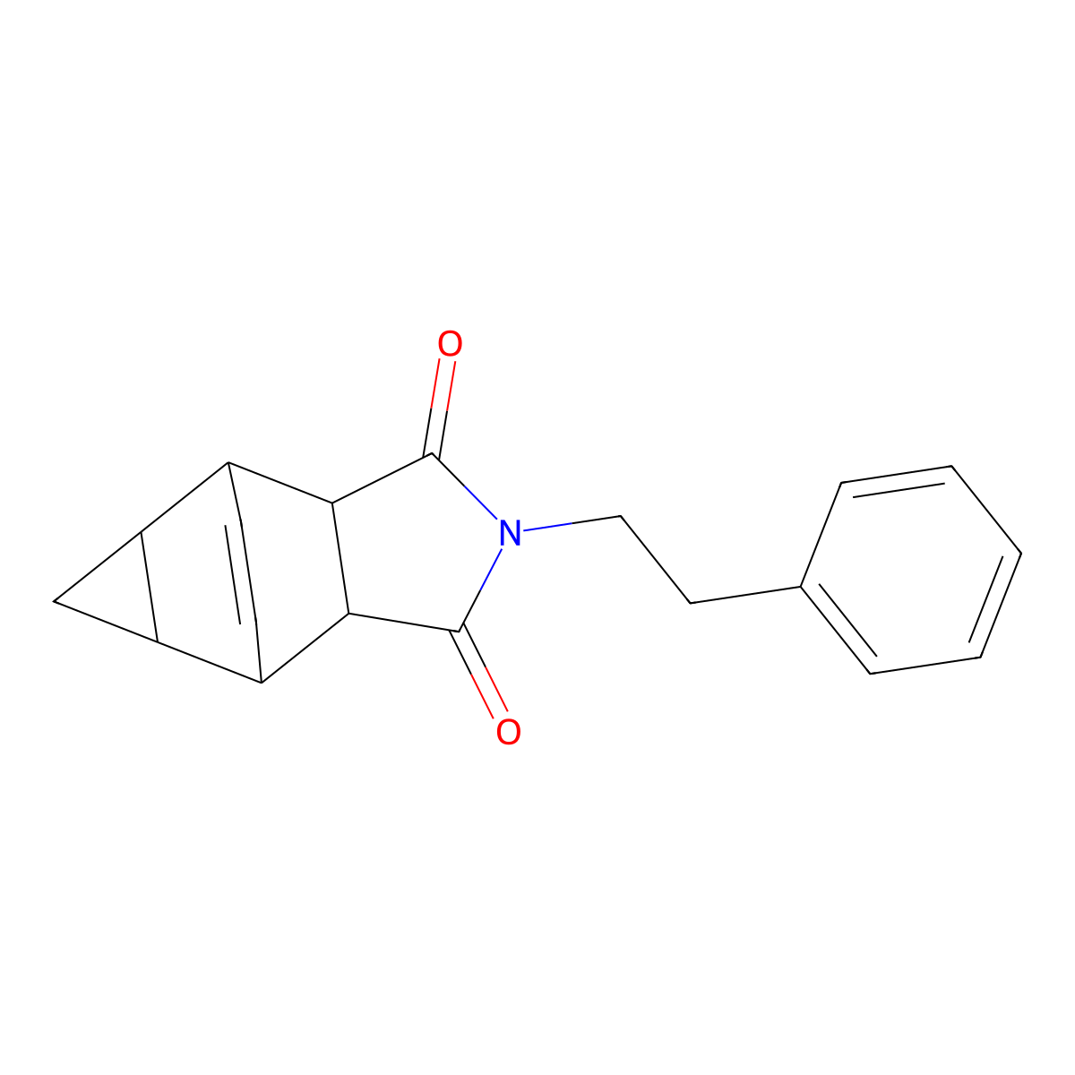 2-(2-phenylethyl)hexahydro-4,6-ethenocyclopropa[f]isoindole-1,3(2H,3aH)-dione molecular structure, CAS 342417-36-1