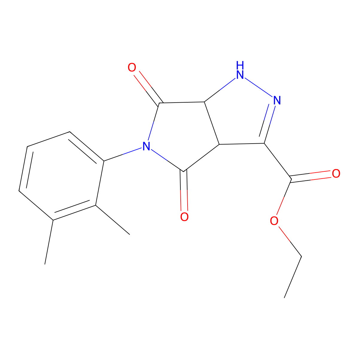 Ethyl 5-(2,3-dimethylphenyl)-4,6-dioxo-1,3a,4,5,6,6a-hexahydropyrrolo[3,4-c]pyrazole-3-carboxylate molecular structure, CAS 342417-40-7