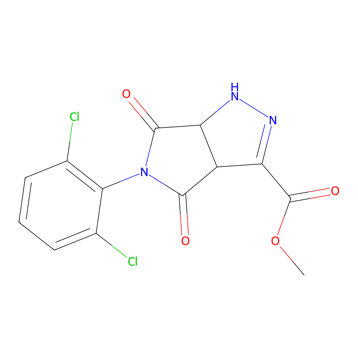 Methyl 5-(2,6-dichlorophenyl)-4,6-dioxo-1,3a,4,5,6,6a-hexahydropyrrolo[3,4-c]pyrazole-3-carboxylate molecular structure, CAS 342417-47-4