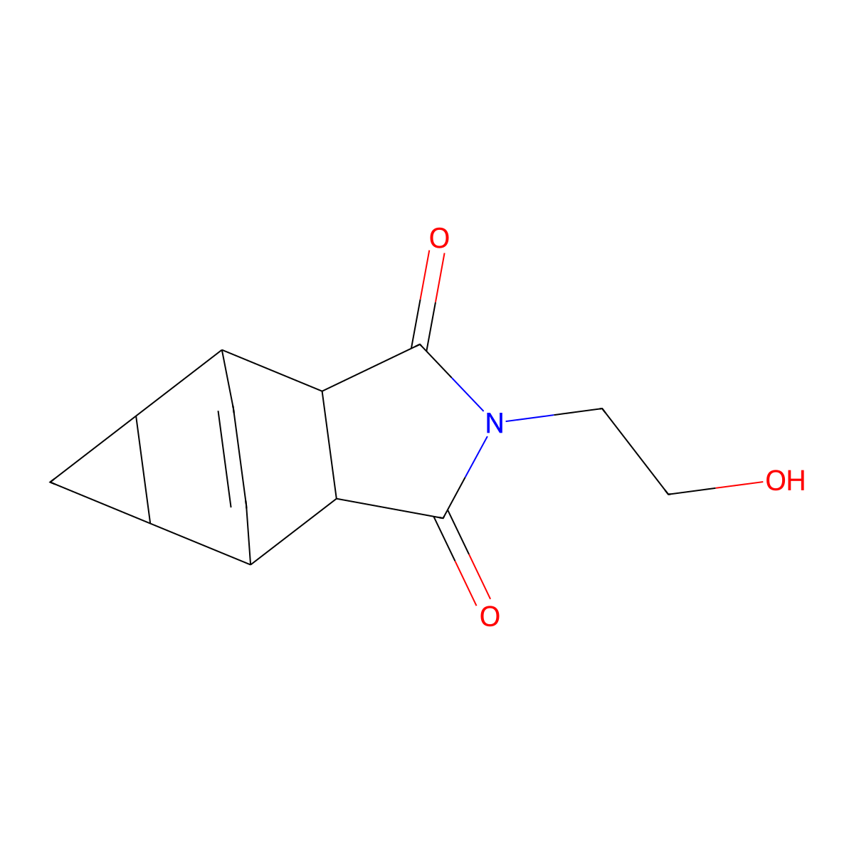 2-(2-hydroxyethyl)hexahydro-4,6-ethenocyclopropa[f]isoindole-1,3(2H,3aH)-dione molecular structure, CAS 342417-52-1