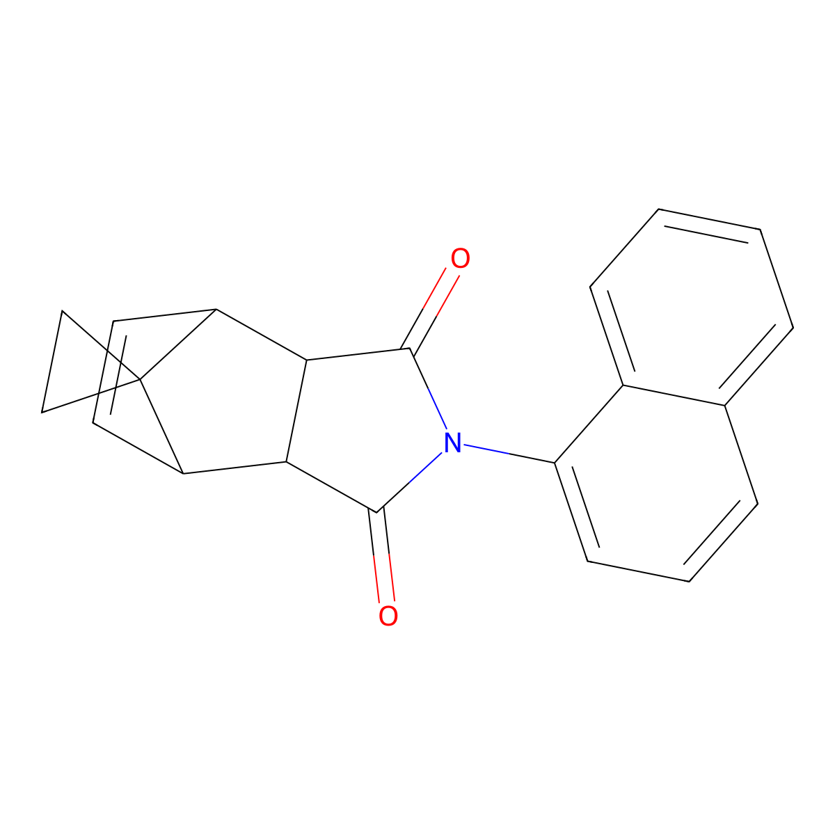2-(naphthalen-1-yl)-3a,4,7,7a-tetrahydro-1H-spiro[4,7-methanoisoindole-8,1'-cyclopropane]-1,3(2H)-dione molecular structure, CAS 342417-54-3