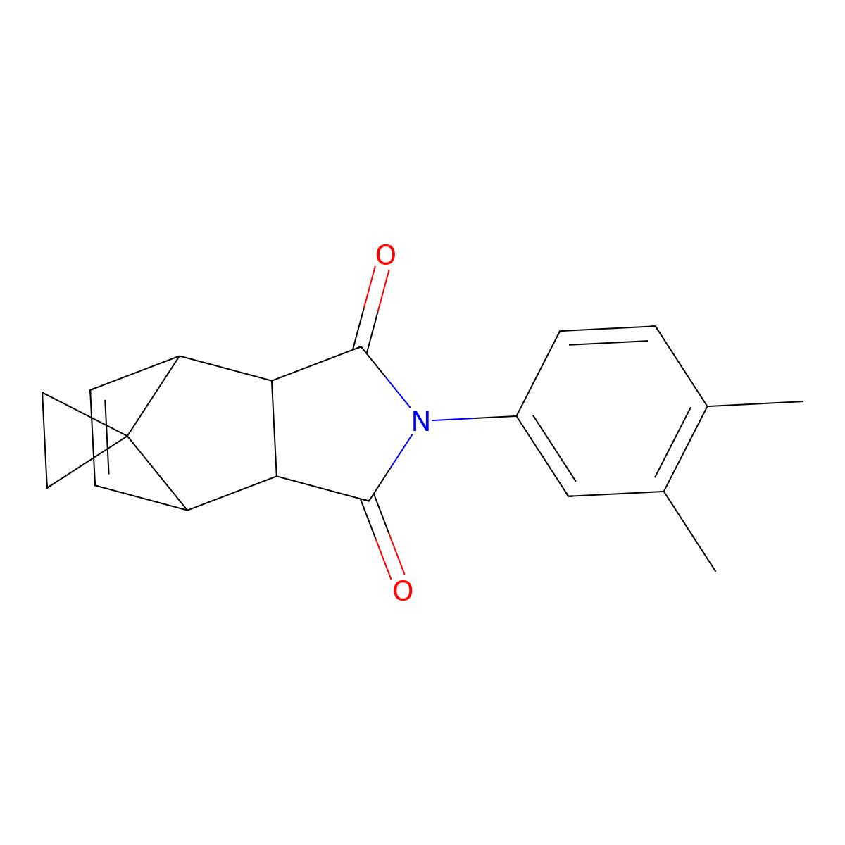 2-(3,4-dimethylphenyl)-3a,4,7,7a-tetrahydro-1H-spiro[2-aza-4,7-methanoisoindole-8,1'-cyclopropane]-1,3(2H)-dione molecular structure, CAS 342417-57-6