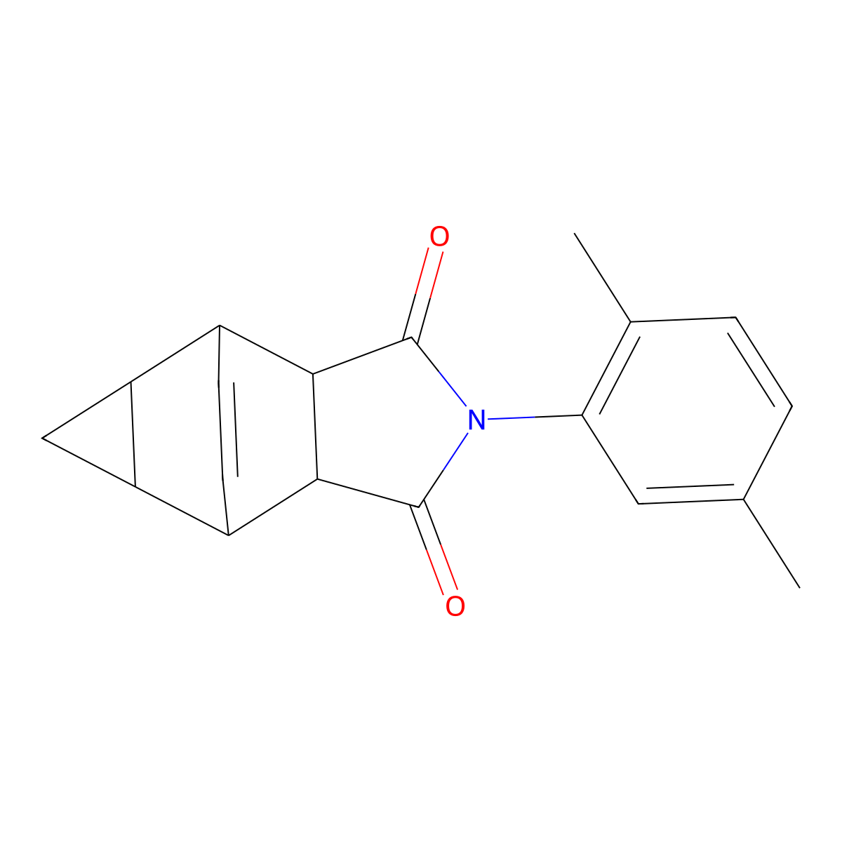 2-(2,5-dimethylphenyl)hexahydro-4,6-ethenocyclopropa[f]isoindole-1,3(2H,3aH)-dione molecular structure, CAS 342417-69-0
